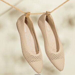 Tan Perforated Flats for Versatile Wear
